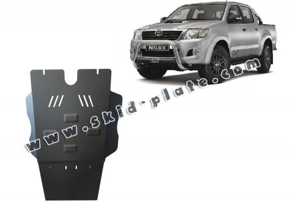 Steel gearbox and particle filter skid plate for Toyota Hilux 