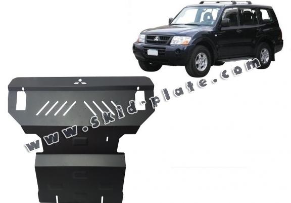 Steel skid plate for the protection of the engine and the radiator for Mitsubishi Pajero 3 (V60, V70)
