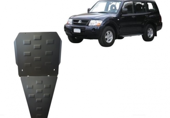 Steel gearbox and differential skid plate for Mitsubishi Pajero Sport 1