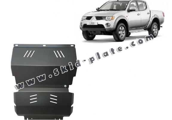 Steel skid plate for the protection of the engine and the radiator for Mitsubishi L 200