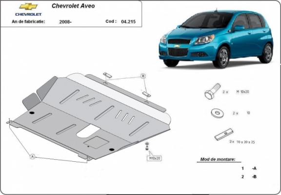 Steel skid plate for Chevrolet Aveo
