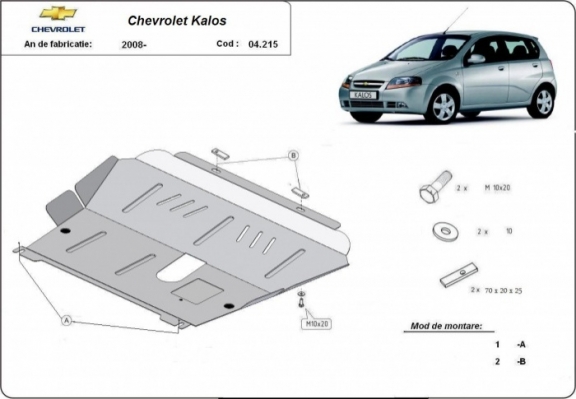 Steel skid plate for Chevrolet Kalos
