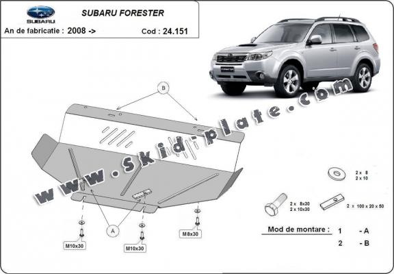 Steel skid plate for Subaru Forester 3