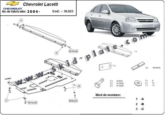 Steel skid plate for Chevrolet Lacetti