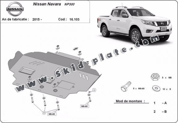 Steel skid plate for Nissan Navara NP300