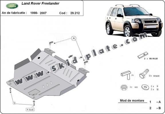 Steel skid plate for Land Rover Freelander