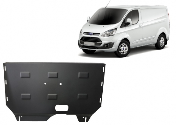 Steel skid plate for the protection of the engine and the gearbox for Ford Transit Custom