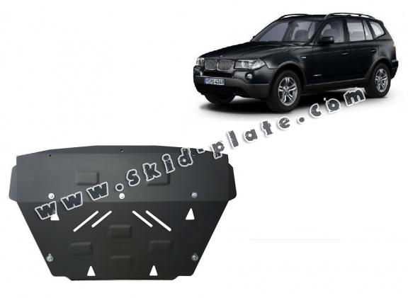 Steel radiator skid plate for BMW X3