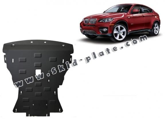 Steel skid plate for BMW X6