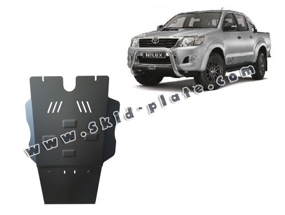 Steel gearbox and particle filter skid plate for Toyota Hilux 