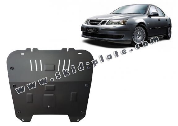 Steel skid plate for the protection of the engine and the gearbox for Saab 9-3