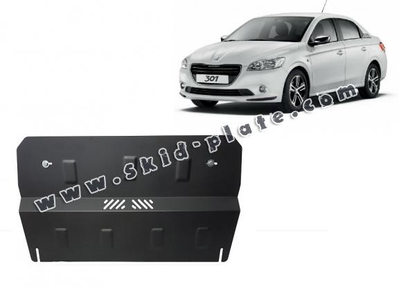 Steel skid plate for the protection of the engine and the gearbox for Peugeot 301