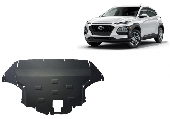 Steel skid plate for Hyundai Kona