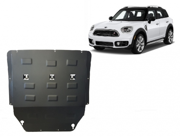 Steel skid plate for the protection of the engine and the gearbox for Mini Cooper F55/56