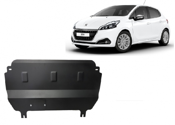 Steel skid plate for Peugeot 208