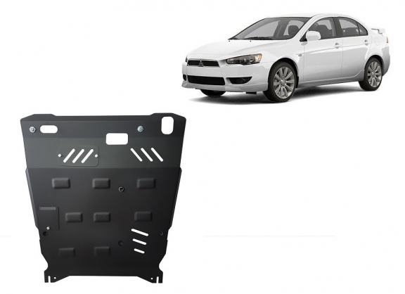 Steel skid plate for the protection of the engine and the gearbox for Mitsubishi Lancer