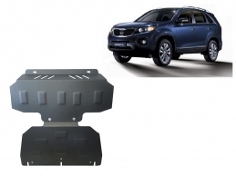Steel skid plate for the protection of the engine and the radiator for Kia Sorento
