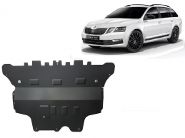 Steel skid plate for the protection of the engine and the gearbox for Skoda Octavia 3 - automatic gearbox