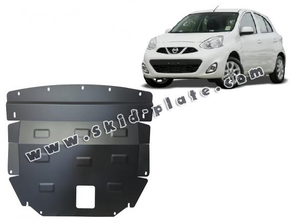 Steel skid plate for Nissan Micra