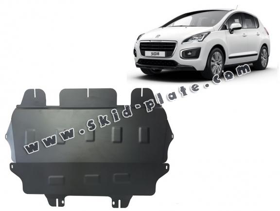 Steel skid plate for the protection of the engine and the gearbox for Peugeot 3008