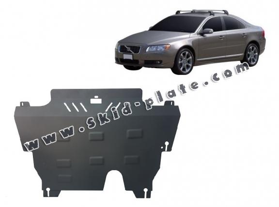 Steel skid plate for the protection of the engine and the gearbox for Volvo S80