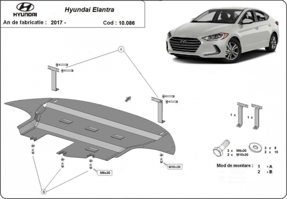 Steel skid plate for  Hyundai Elantra