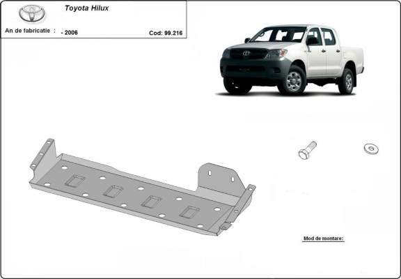 Steel fuel tank skid plate Toyota Hilux  