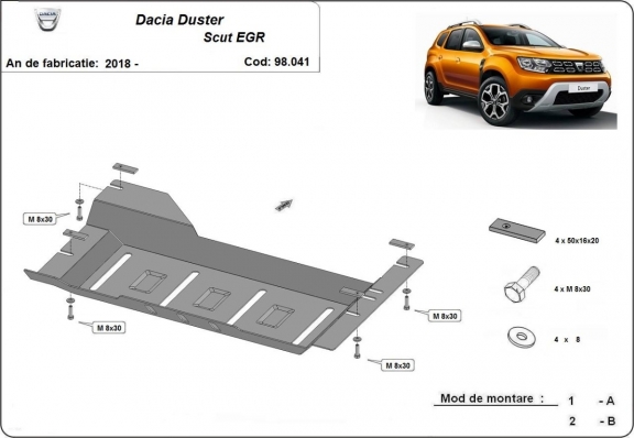 Steel EGR, system STOP&GO guard  for Dacia Duster