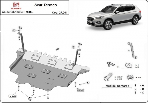 Steel skid plate for Seat Tarraco