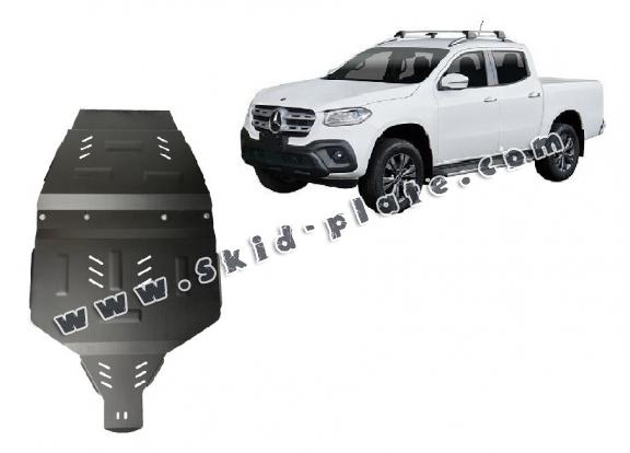 Steel gearbox skid plate and transfer case guard Mercedes X-Class W470