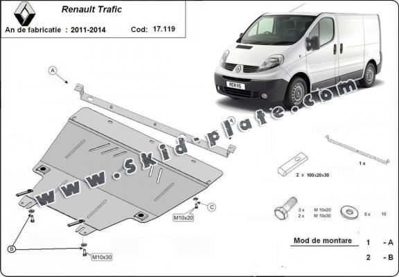 Steel skid plate for Renault Trafic 2 (2011-2014)