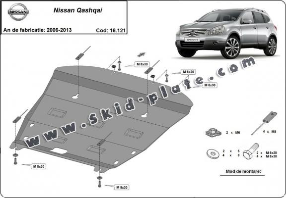 Steel skid plate for Nissan Qashqai J10