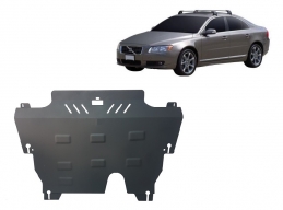Steel skid plate for the protection of the engine and the gearbox for Volvo S80