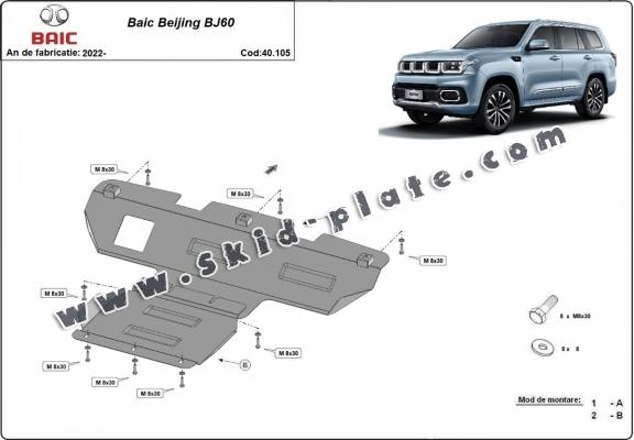Steel skid plate for Baic Beijing BJ60