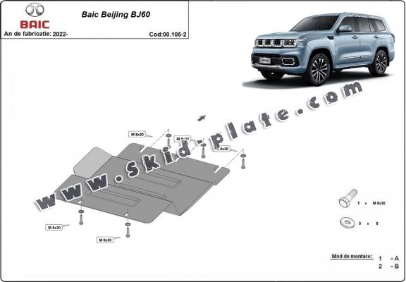 Steel transfer case skid plate for Baic Beijing BJ60