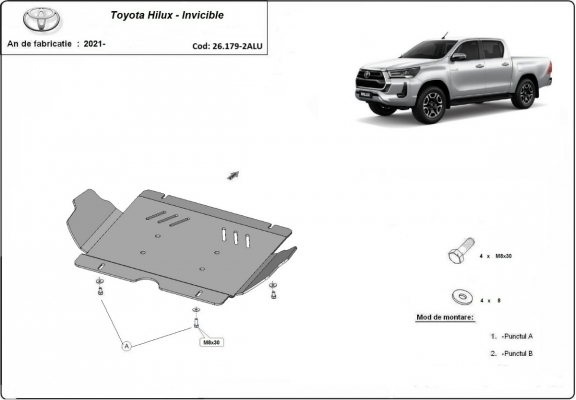 Aluminum skid plate for Toyota Hilux Invincible