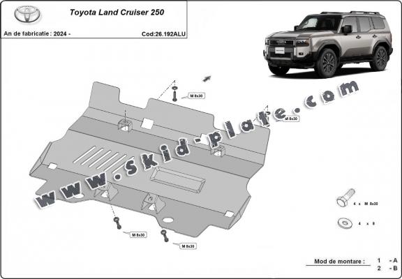 Aluminum radiator skid plate for Toyota Land Cruiser 250