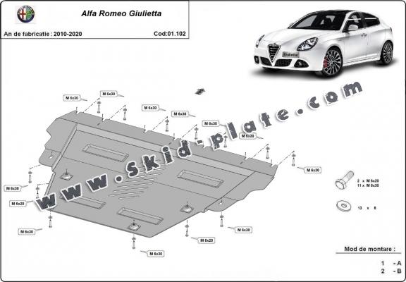Steel skid plate for Alfa Romeo Giulietta