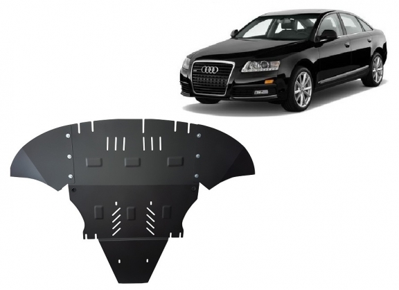 Steel skid plate for Audi A6 with side flaps