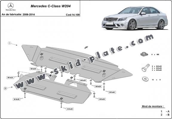 Steel skid plate for Mercedes C-Class W204