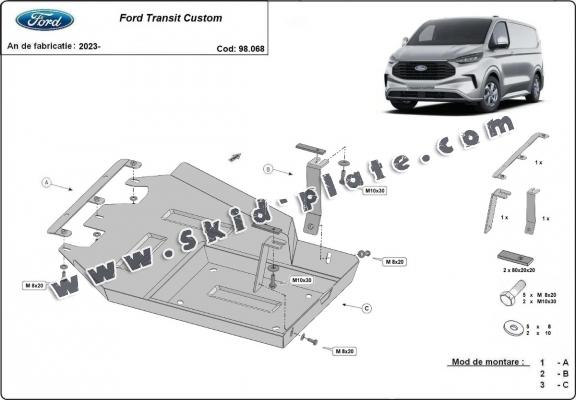 Steel AdBlue tank plate for Ford Transit Custom