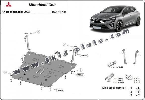 Steel skid plate for Mitsubishi Colt