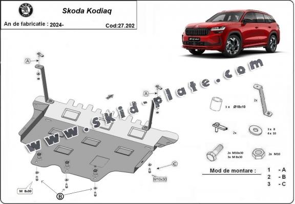 Steel skid plate for Skoda Kodiaq