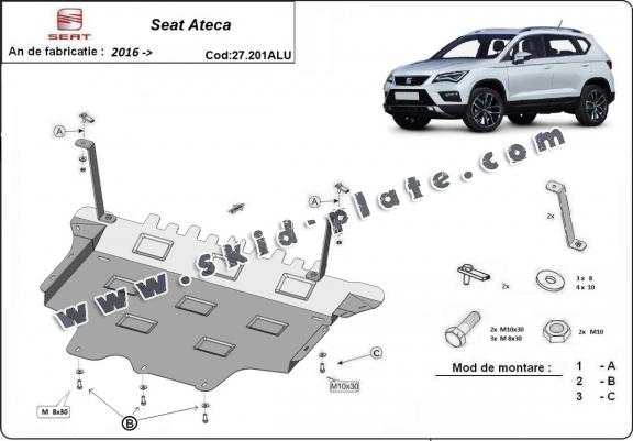 Aluminum skid plate for Seat Ateca