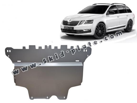Aluminum skid plate for the protection of the engine and the gearbox for Skoda Octavia 3