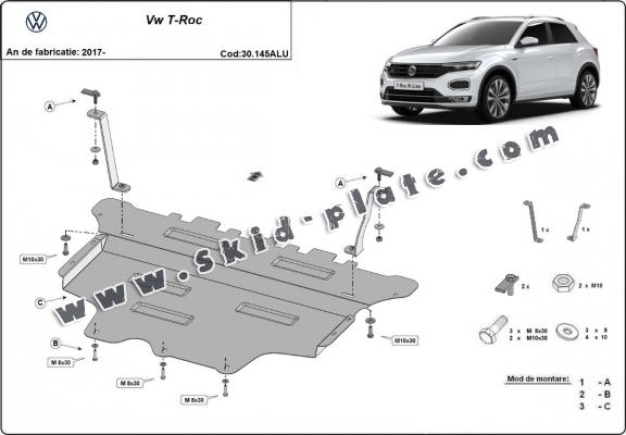 Aluminum skid plate for Volkswagen T-Roc