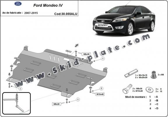 Aluminum skid plate for Ford Mondeo 4