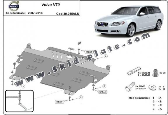 Aluminum skid plate for Volvo V70