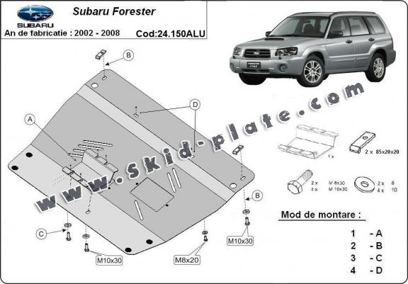 Aluminum skid plate for Subaru Forester 2