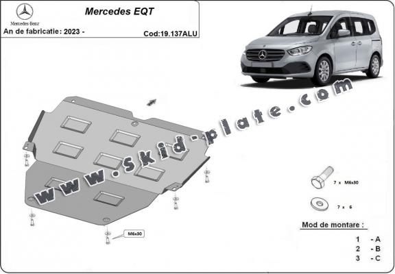 Aluminum skid plate for Mercedes EQT